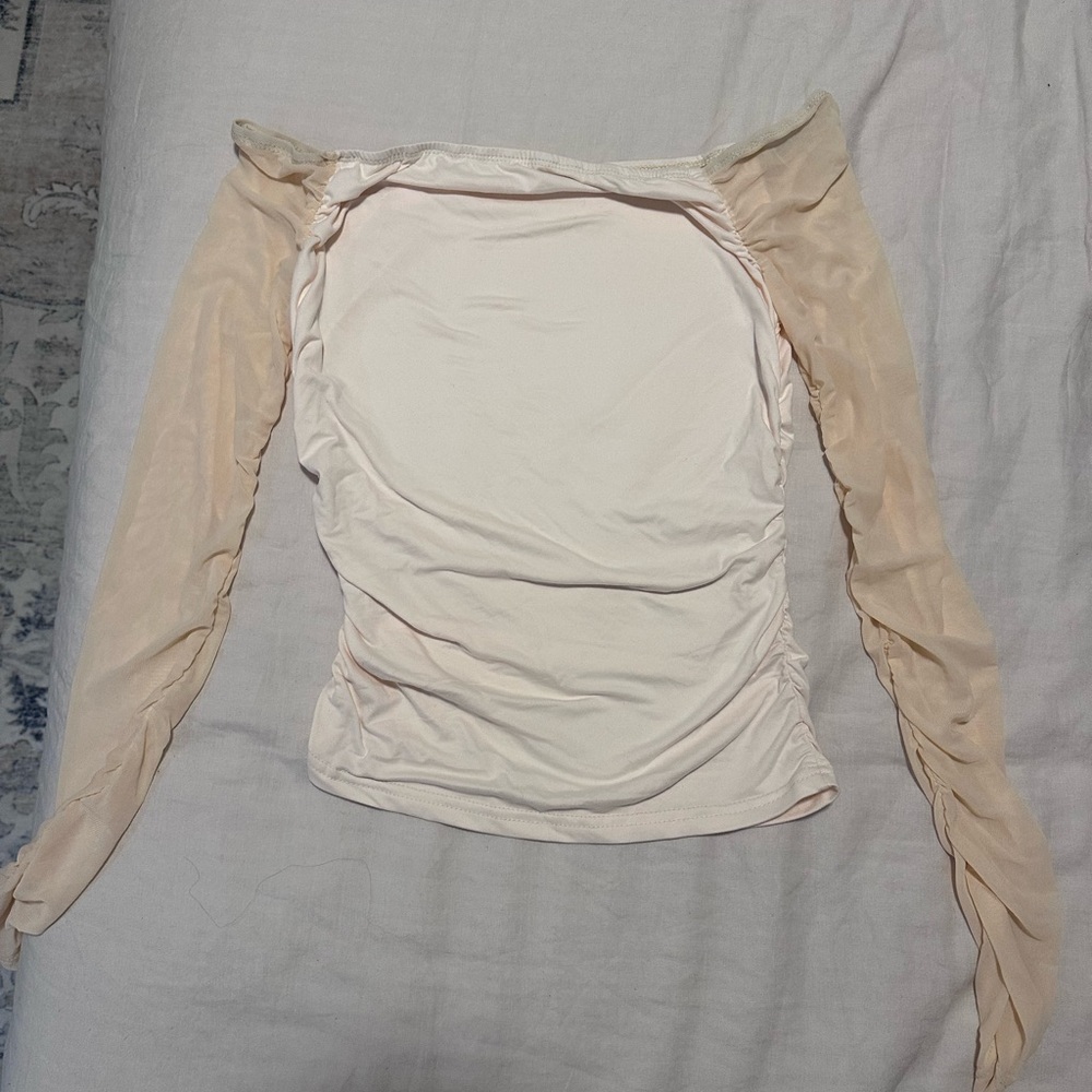 Elegant Cream Off-Shoulder Top